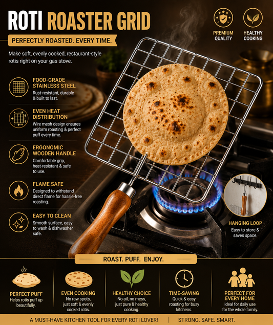 Wooden Square Roasting Net Stainless Steel
