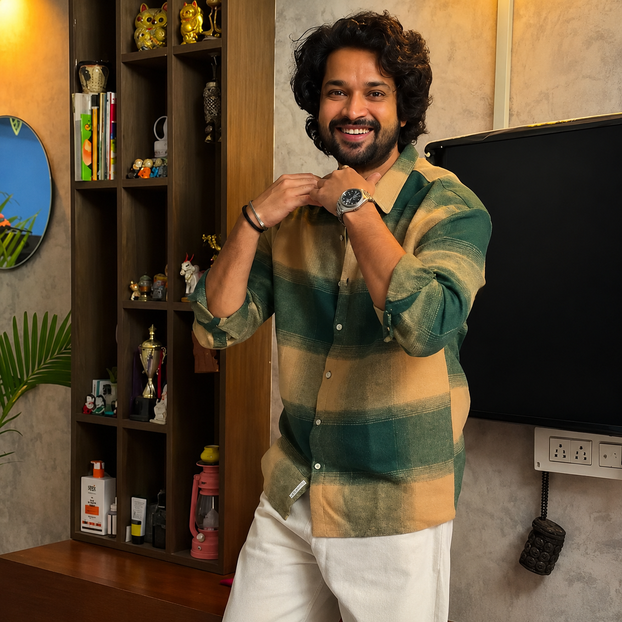 Trending check shirt ( Lazy green )