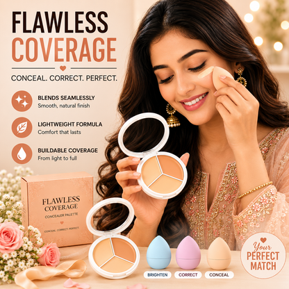 3 In1 Concealer & 3 Pcs Finger Puff combo