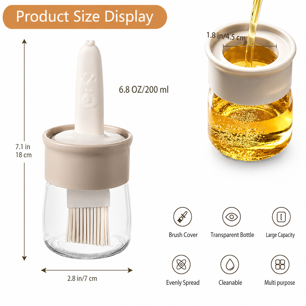 Oil Dispenser for Kitchen, 2 IN 1