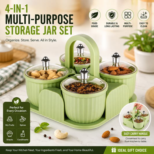 Multipurpose 4 Jar Dryfruit Set/Candy, Chocolate for kitchen