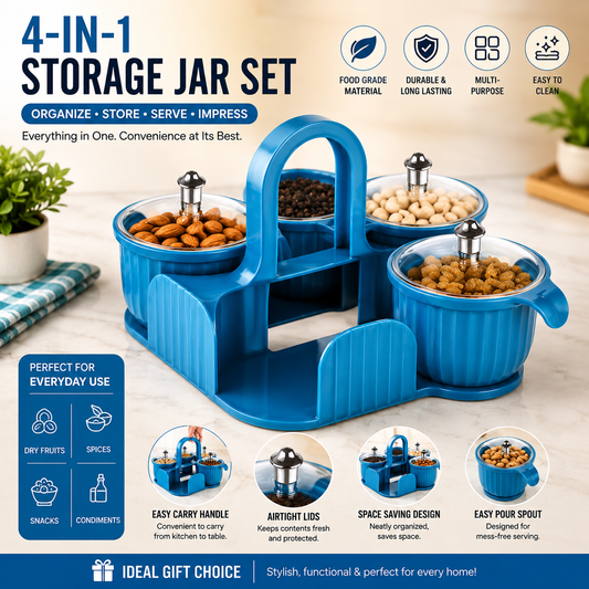 Multipurpose 4 Jar Dryfruit Set/Candy, Chocolate for kitchen