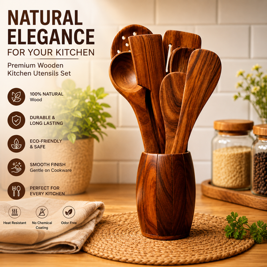 WOODEN SPOONS (SET OF 7 SPOON )