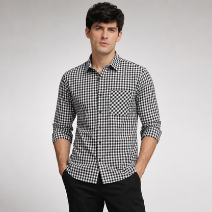 Frekman Stylish Cotton Blend Check Men's Shirt Pack of 1