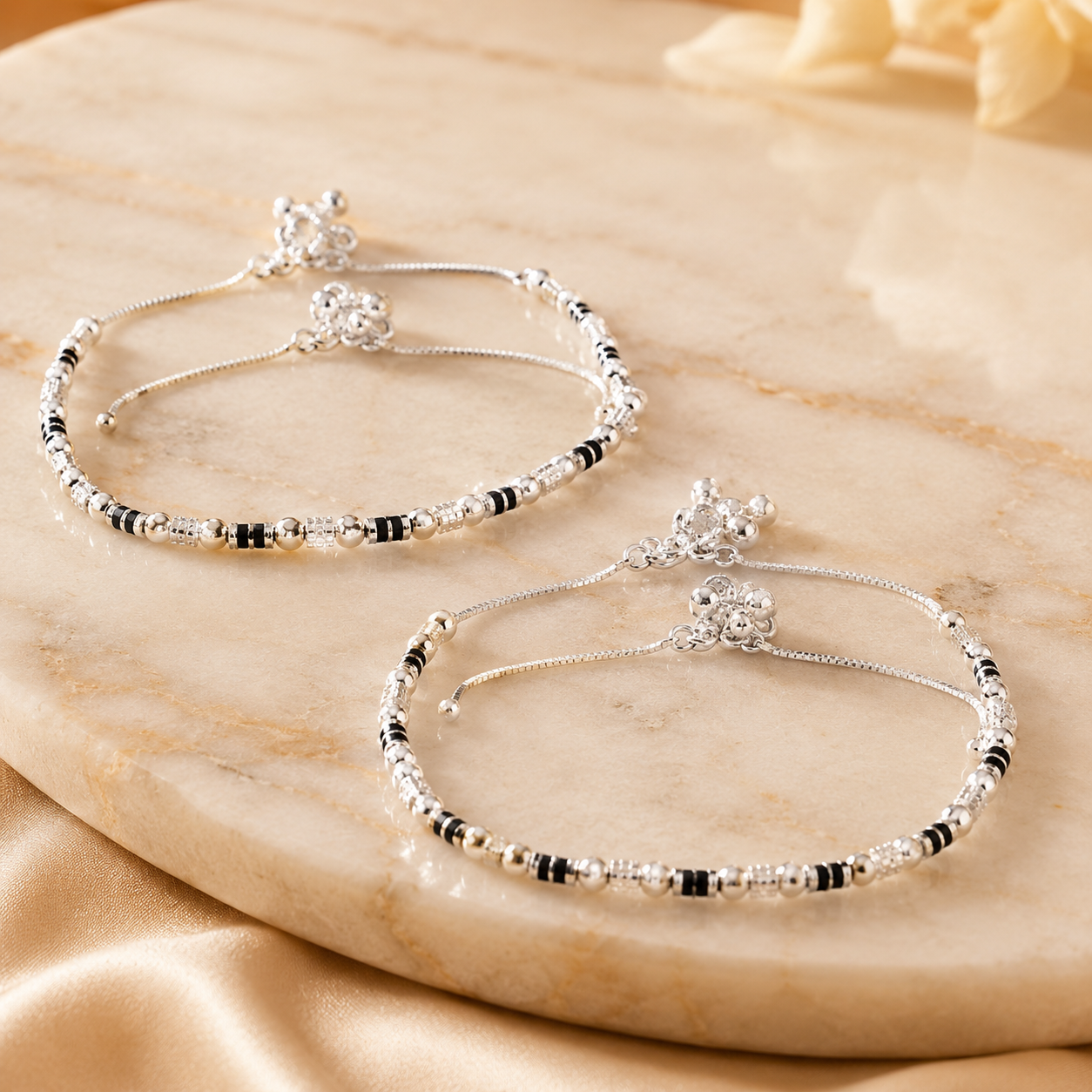 Traditional Silver Tone Payal for Women