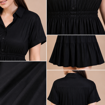 Qluture Women Beautiful Short Dress (Black)