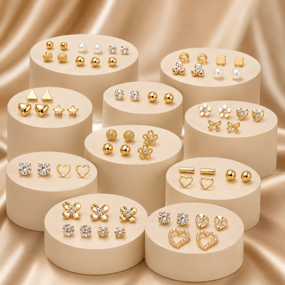 Gold Plated Earrings Combo Pack for Women