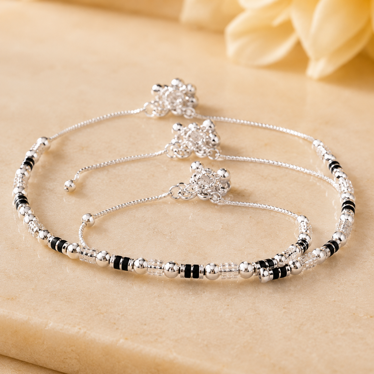 Traditional Silver Tone Payal for Women