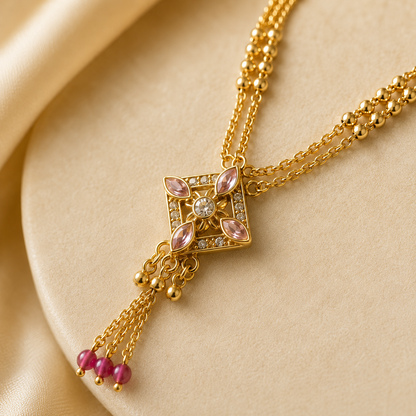 Gold Plated Traditional Pendant Necklace for Women