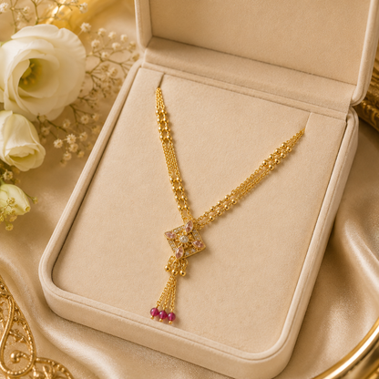 Gold Plated Traditional Pendant Necklace for Women