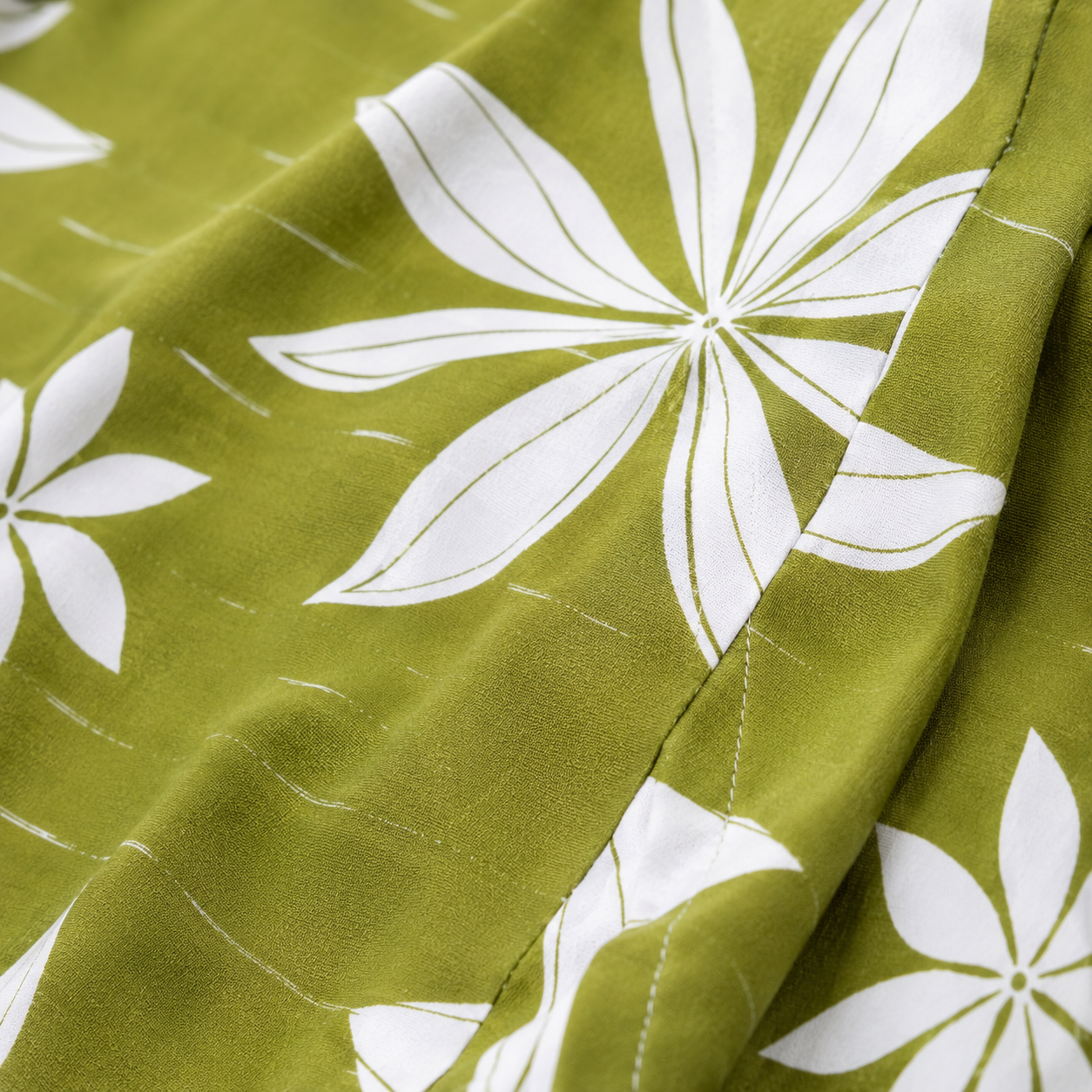 Women's Olive Green Floral Printed Square Neck Dress