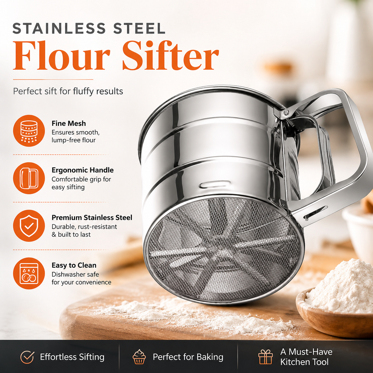 Stainless Steel Flour Sifter