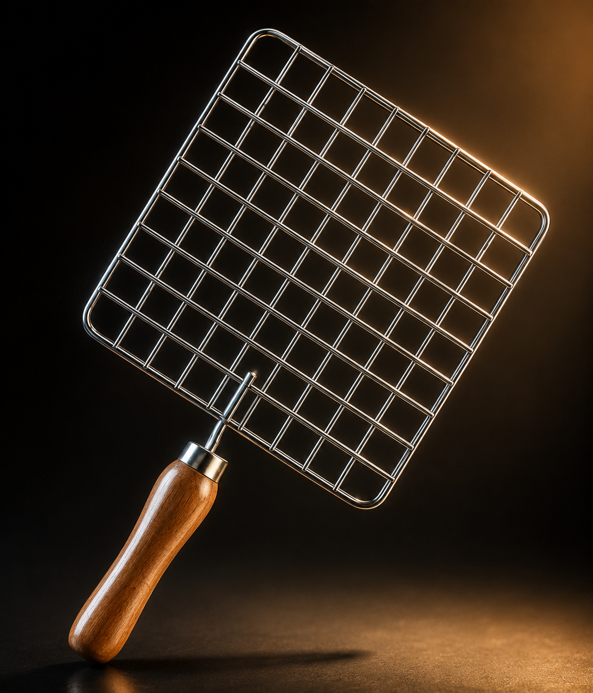 Wooden Square Roasting Net Stainless Steel