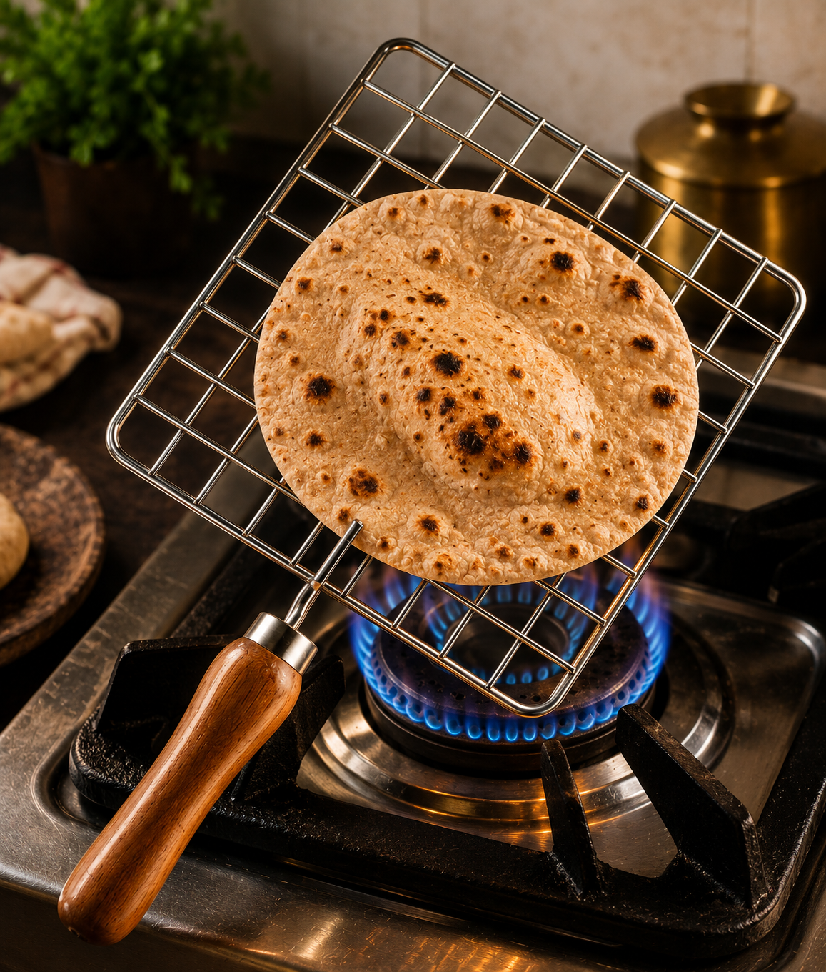 Wooden Square Roasting Net Stainless Steel