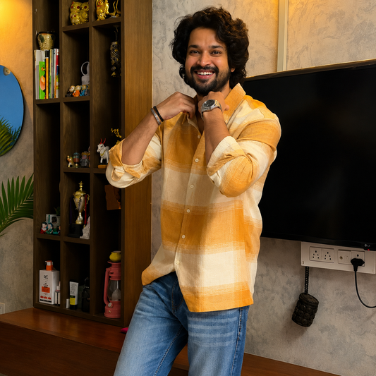 Trending check shirt ( imagine yellow )