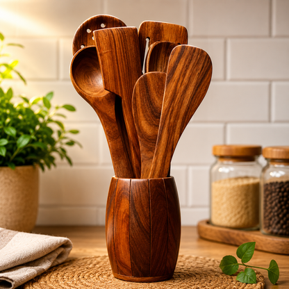 WOODEN SPOONS (SET OF 7 SPOON )